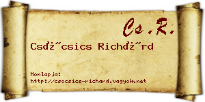 Csócsics Richárd névjegykártya